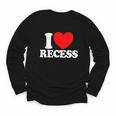 I Love Recess Red Heart Back To School Kids Recess Youth Long Sleeve Tee