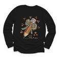 Melanin Pencil Leopard Bow Para Back To School Youth Long Sleeve Tee