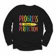 Motivational Quotes Back To School Progress Over Perfection Youth Long Sleeve Tee Motivational Quotes Back To School Progress Over Perfection Youth Long Sleeve Tee