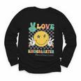 Peace Love Kindergarten Smile Face Hippie Back To School Youth Long Sleeve Tee Peace Love Kindergarten Smile Face Hippie Back To School Youth Long Sleeve Tee