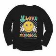 Peace Love Preschool Smile Face Back To School PRESCHOOL Youth Long Sleeve Tee