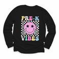 Pre-K Vibes Groovy Back To School PreK Preschool Girls Kids Youth Long Sleeve Tee Pre-K Vibes Groovy Back To School PreK Preschool Girls Kids Youth Long Sleeve Tee