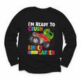 Ready To Crush Kindergarten T-Rex Back To School Boys Youth Long Sleeve Tee Ready To Crush Kindergarten T-Rex Back To School Boys Youth Long Sleeve Tee