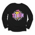 Retro Checkered Teach Pencil Lightning Back To School Youth Long Sleeve Tee Retro Checkered Teach Pencil Lightning Back To School Youth Long Sleeve Tee