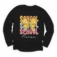School Nurse Groovy Coquette Bow Cute Back To School Youth Long Sleeve Tee
