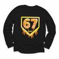 Six Seven 67 Meme Gen Alpha Slang Baseball 101 Youth Long Sleeve Tee