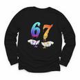 Six Seven Ice Cream Drip Cool Meme 67 Number Baseball Youth Long Sleeve Tee Six Seven Ice Cream Drip Cool Meme 67 Number Baseball Youth Long Sleeve Tee