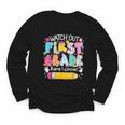 Watch Out First Grade Here I Come Back To School Boy Kids Youth Long Sleeve Tee