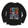 Watch Out Pre-K Here I Come Monster Truck Back To School Youth Long Sleeve Tee