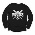 Wolves Baseball Back To School Spirit Youth Long Sleeve Tee