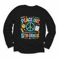 Women's Peace Out 5th Grade Retro Back To School Students Youth Long Sleeve Tee