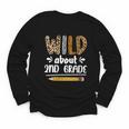 Women's Wild About 2nd Grade Kids Zoo Animal Lover Back To School Youth Long Sleeve Tee