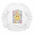 1st Grade Team Back To School Hello First Grade Smile Face Youth Long Sleeve Tee