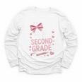 Back To School Cute Pink Coquette Girls Hello Second Grade Youth Long Sleeve Tee