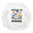 Boys Kid Back To School Goose Quackers Quack To School Youth Long Sleeve Tee