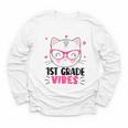 Cute 1st Grade Vibes Cat Kitten Lover Back To School Girls Youth Long Sleeve Tee Cute 1st Grade Vibes Cat Kitten Lover Back To School Girls Youth Long Sleeve Tee
