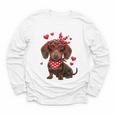 Dachshund Valentines Day Wiener Dog Lover Weenie Heart Raglan Baseball Tee Youth Long Sleeve Tee