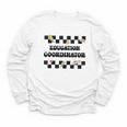 Education Coordinator Groovy Back To School Checkered Youth Long Sleeve Tee