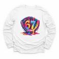 Gen Alpha Slang Ice Cream Drip Six Seven 67 Baseball Catcher Youth Long Sleeve Tee
