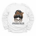 HR Director Leopard Messy Bun Appreciation Back To School Performance Youth Long Sleeve Tee