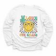 Peace Love 4th Grade Cute Smile Face Back To School Girls Youth Long Sleeve Tee