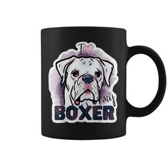 I Love My Boxer Dog Mom Dad Kawaii Dog Doodles ボクサー 犬 コーヒーマグ - Kawaiitshirt
