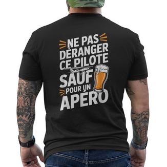 Avion Apéro Homme Humour Idée Cadeau Pilote Drôles Bière T-shirt imprimé au dos - Cadeauxyz