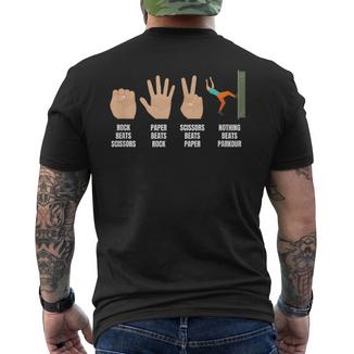 Ciseaux À Papier Rock Rien Neaut Le Parkour T-shirt imprimé au dos - Cadeauxyz