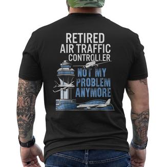 Controllore Del Traffico Aereo In Pensione Pilota Di Aereo Nonno Papà T-shirt da uomo con stampa posteriore - Novitaregali