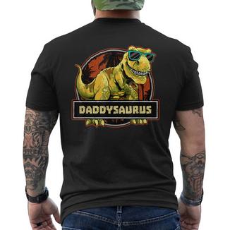 Daddysaurus Con Dinosauro Per Compleanno Festa Del Papà T Rex T-shirt da uomo con stampa posteriore - Novitaregali
