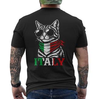 Drapeau Italien Drôle Chat Italie T-shirt imprimé au dos - Cadeauxyz