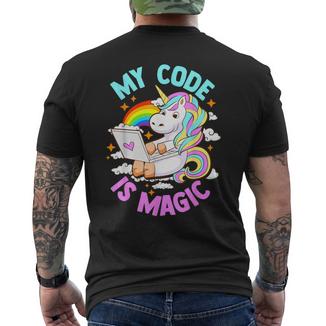 Magic Unicorn Programmeurs Informatiques My Code Is Magic T-shirt imprimé au dos - Cadeauxyz