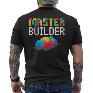 Mastro Costruttore Blocchi Di Mattoni Idea Regalo Papà T-shirt da uomo con stampa posteriore - Novitaregali