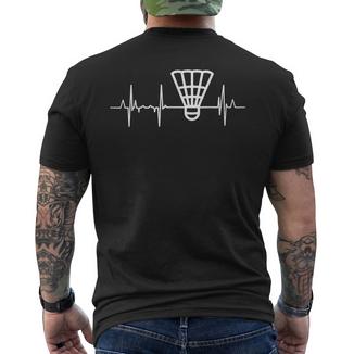 Mon Cœur Bat Pour Le Cardiogramme Du Badminton T-shirt imprimé au dos - Cadeauxyz