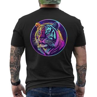 Tigre Cosmique Coloré T-shirt imprimé au dos - Cadeauxyz
