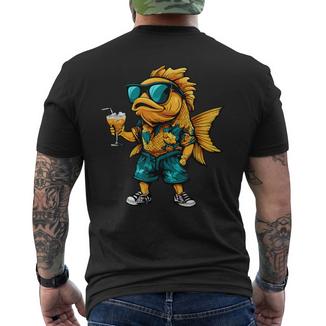 Vacances D'été Drôles De Poissons Rouges T-shirt imprimé au dos - Cadeauxyz