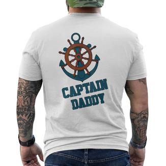 Captain Daddy Divertente Motivo Capitano In Barca Per La Festa Del Papà T-shirt da uomo con stampa posteriore - Novitaregali