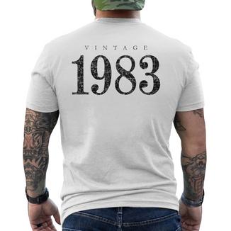Vintage 1983 Noir Ancien 43 Anniversaire T-shirt imprimé au dos - Cadeauxyz