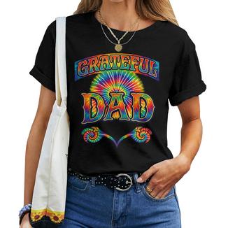 Grateful Dad Tie Dye Retro Hippie Rainbow Festa Del Papà Maglietta da donna - Novitaregali