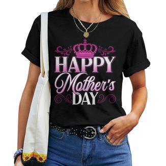 Happy Mother's Day 2026 Crown Pink For Mom & Grandma Women T-shirt | Mazezy