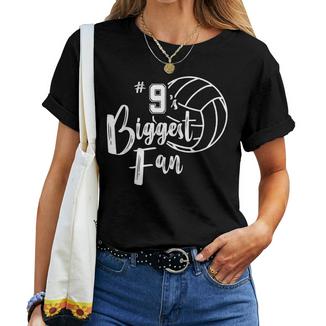 Nine 9'S Biggest Fan Pallavolo Mamma Pallavolo Papà Maglietta da donna - Novitaregali
