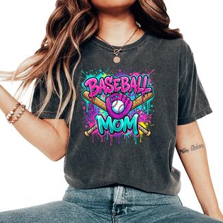 Baseball Mom Drip Mama Of Both Mother's Day Game Day Womens Women's Oversized Comfort T-Shirt - Monsterry CA