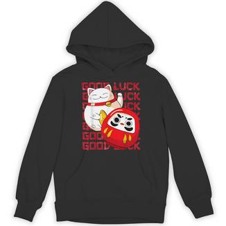 招き猫 招き猫だるま Kawaii Good Luck パーカー - Kawaiitshirt