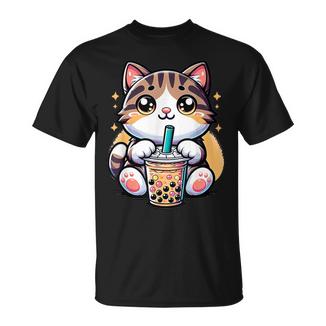 Boba Cat Drinking Boba Kitten Kawaii 日本人 男性 女性 キッズ Tシャツ - Kawaiitshirt