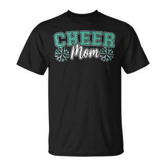 Loud Proud Cheer Mom Mama Cheerleading Green Black Pom T-Shirt - Thegiftio
