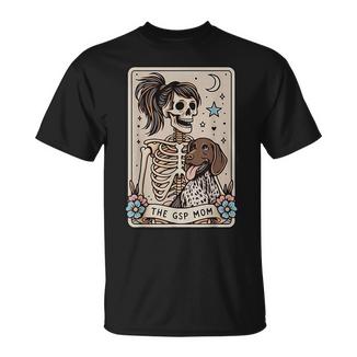 Gsp Mom German Shorthaired Pointer Mom Tarot Card Skeleton T-Shirt - Monsterry