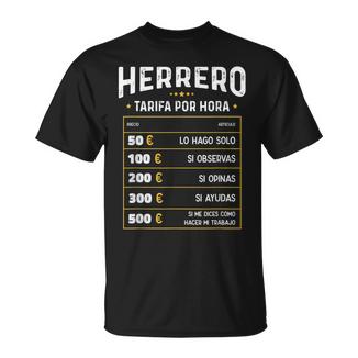 Herrero Tarifa Por Hora De Herrero Diseño Gracioso Camiseta unisex - Regaloses
