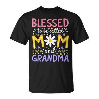 Mother's Day Blessed To Be Called Mom And Grandma Floral T-Shirt - Thegiftio
