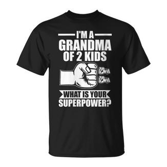 Oy Abuela De 2 Niños Abuela Cuello Camiseta unisex - Regaloses
