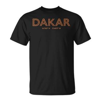 Sénégalille Coordonnées Dakar T-Shirt - Cadeauxyz